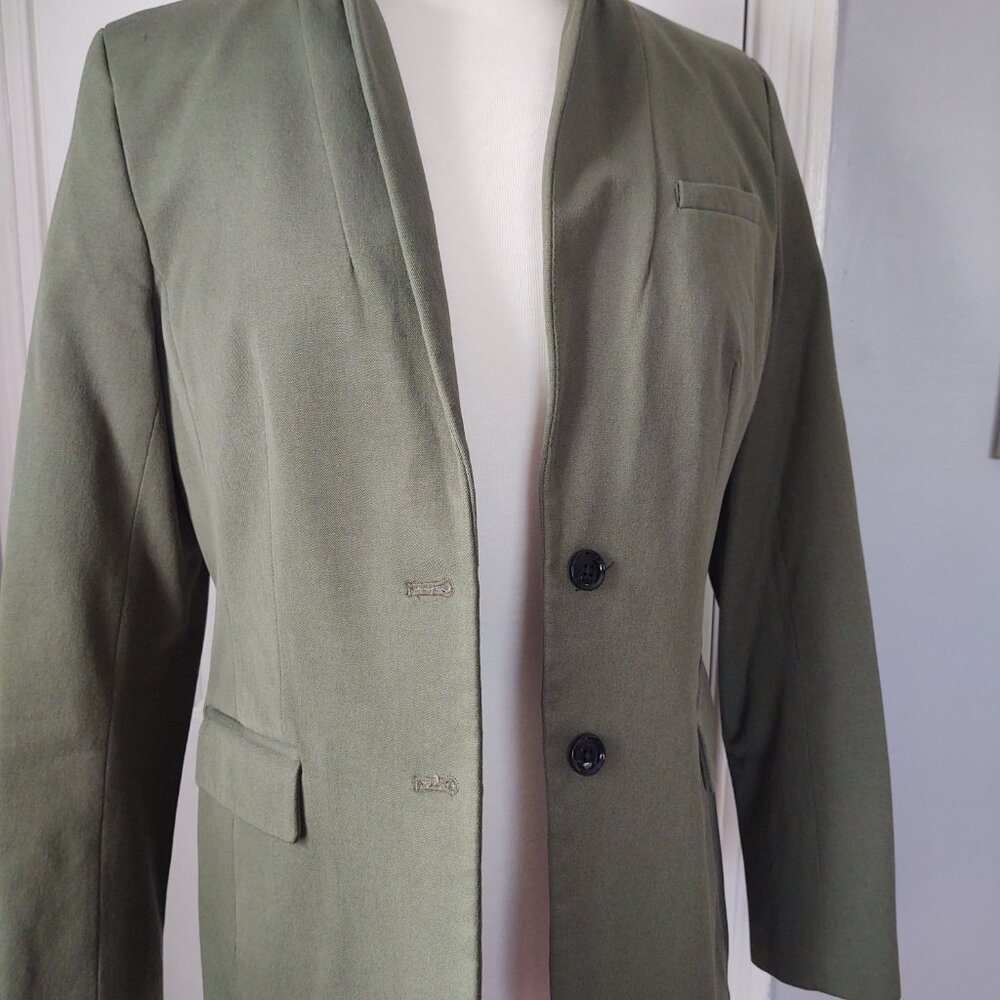BANANA REPUBLIC LONG & LEAN WOMEN'S OLIVE GREEN BLAZER - SIZE 12